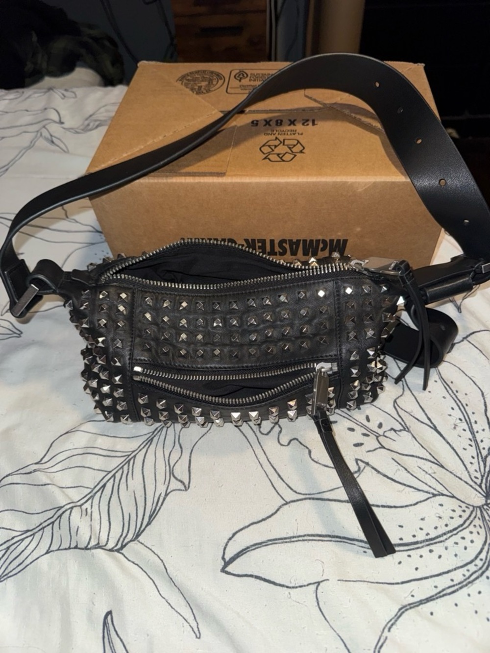 AllSaints Vega Mini Leather Studded Shoulder Bag